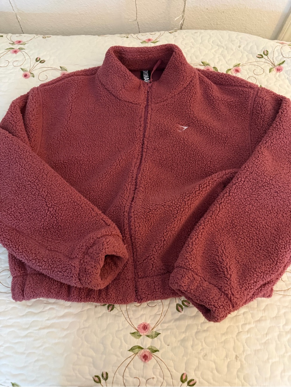 Gymshark Dusty Rose Teddy Sherpa Full-Zip Jacket